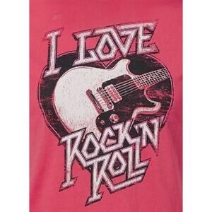 Academy Sports "I Love Rock N Roll" Short Sleeve Crew T-Shirt Tangerine MD $20